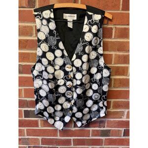 90s Liz Claiborne Pocket Watch Novelty Vest